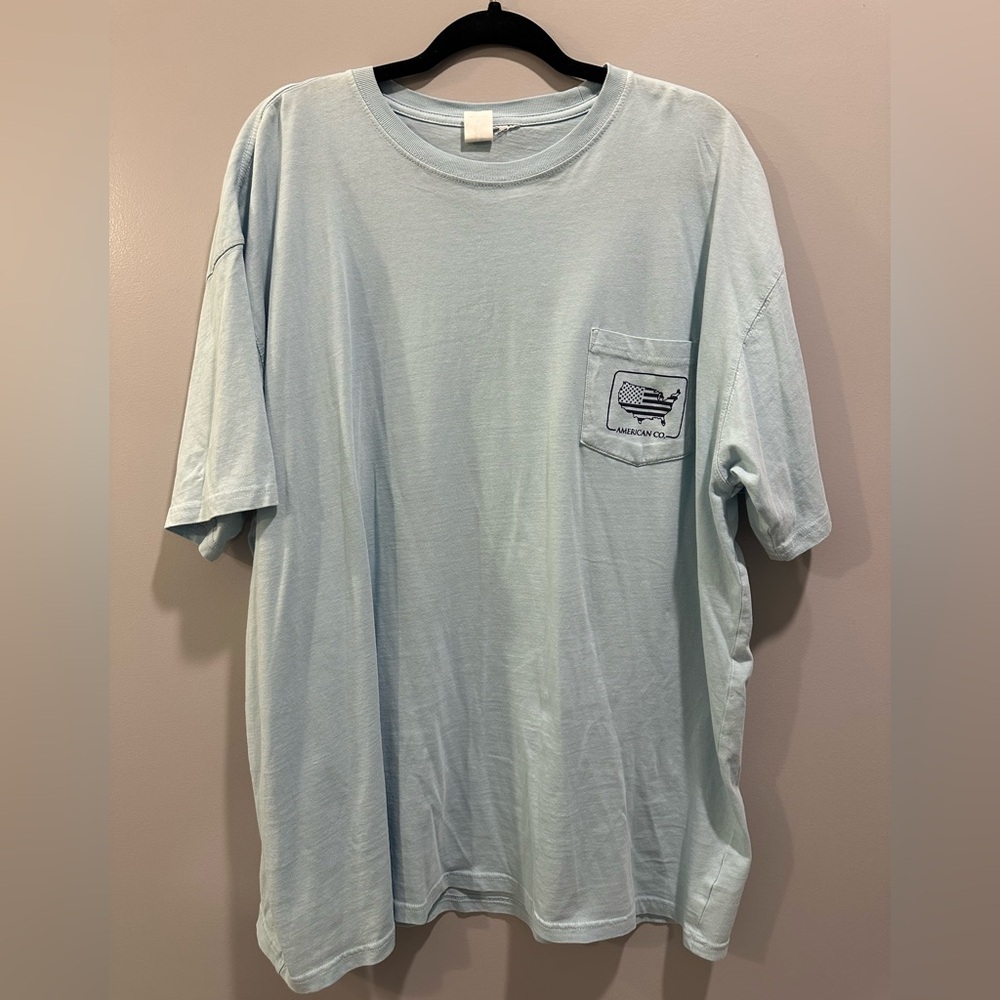 American Co Peach State Pride Short Sleeve Logo Tee Size XL Blue